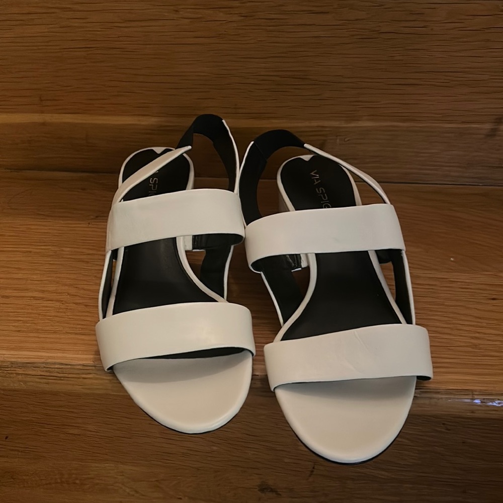 Via Spiga Sandal - Size 10 1.5-2” Heel. White